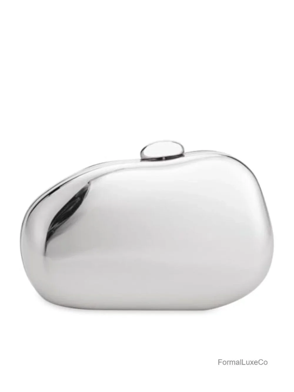 Acrylic Clutch Purse Women Metallic Silver Unique Handbag Wedding Party Prom